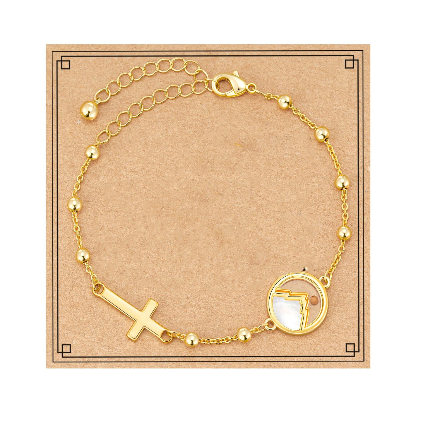 Luxury Elegant Geometric Floral Stainless Steel Bracelet for Women