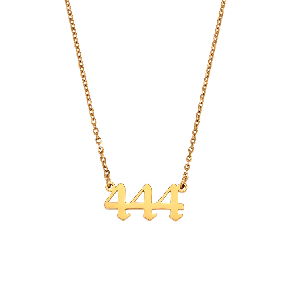 Collar Minimalista con Colgante de Acero Inoxidable Galvanizado con Número de Tres Dígitos y Cadena Ajustable para Mujer