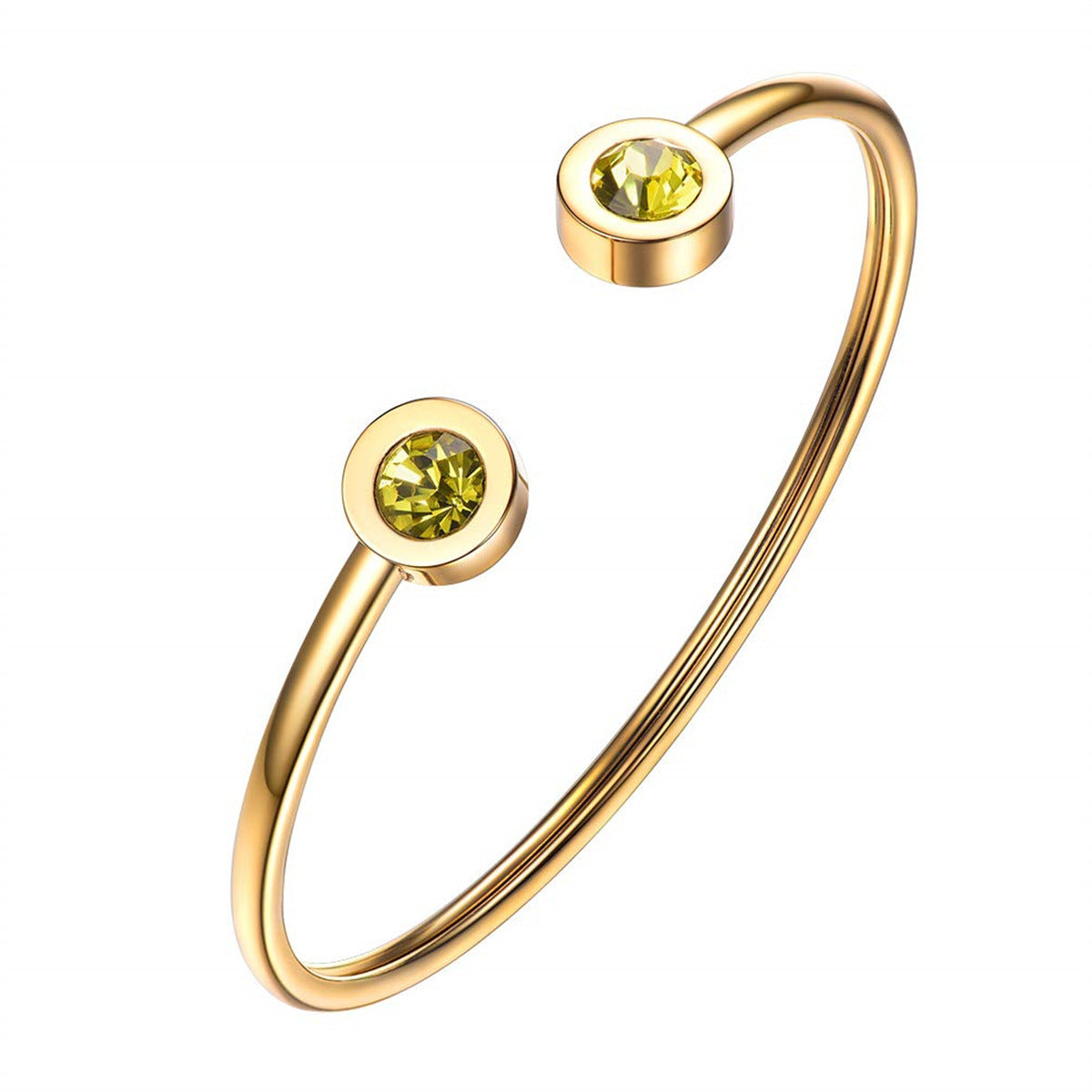 Pulsera minimalista geométrica de acero inoxidable con piedra de nacimiento de diciembre para mujer
