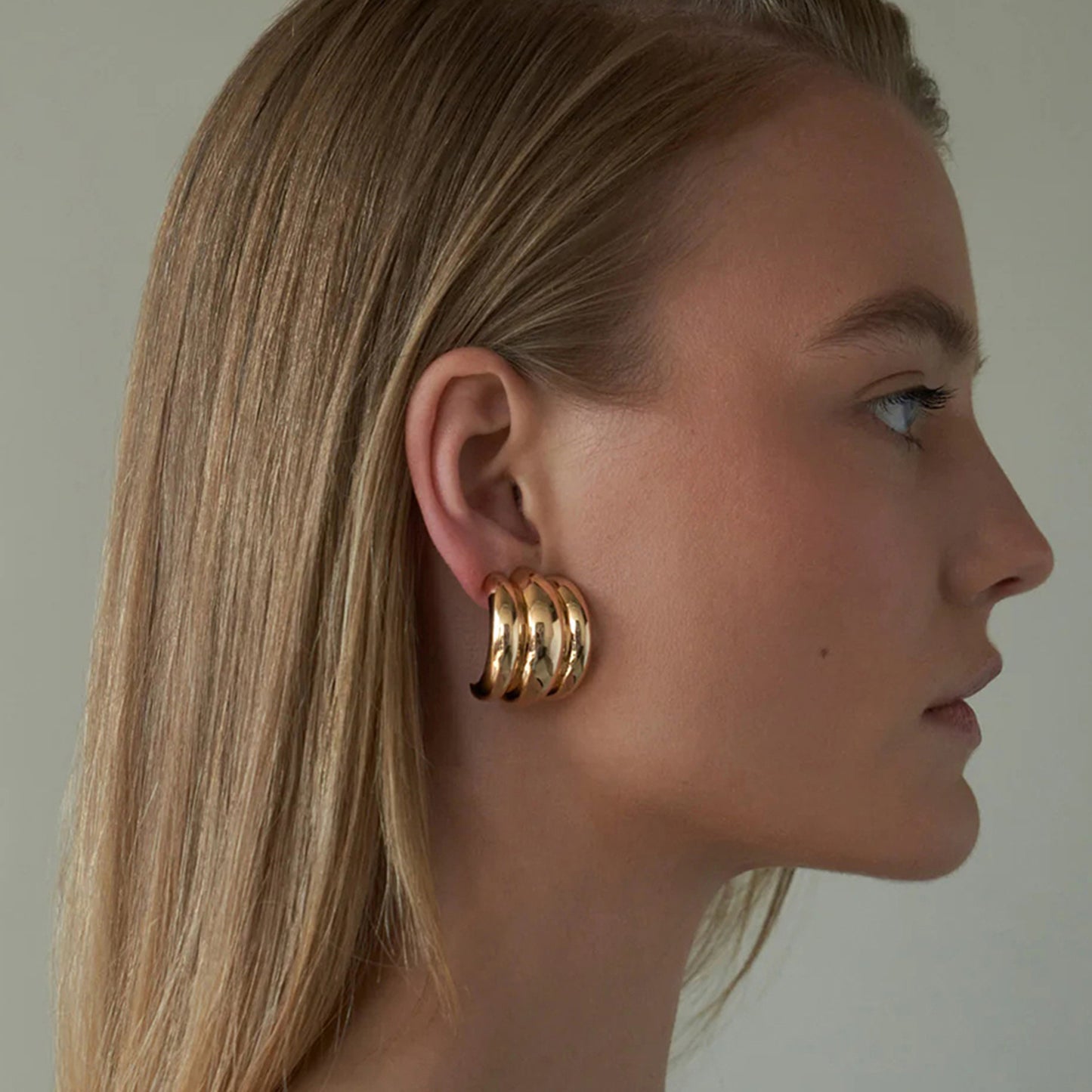 Pendientes de Aro Minimalistas Geométricos Chapados en Acero Inoxidable para Mujer