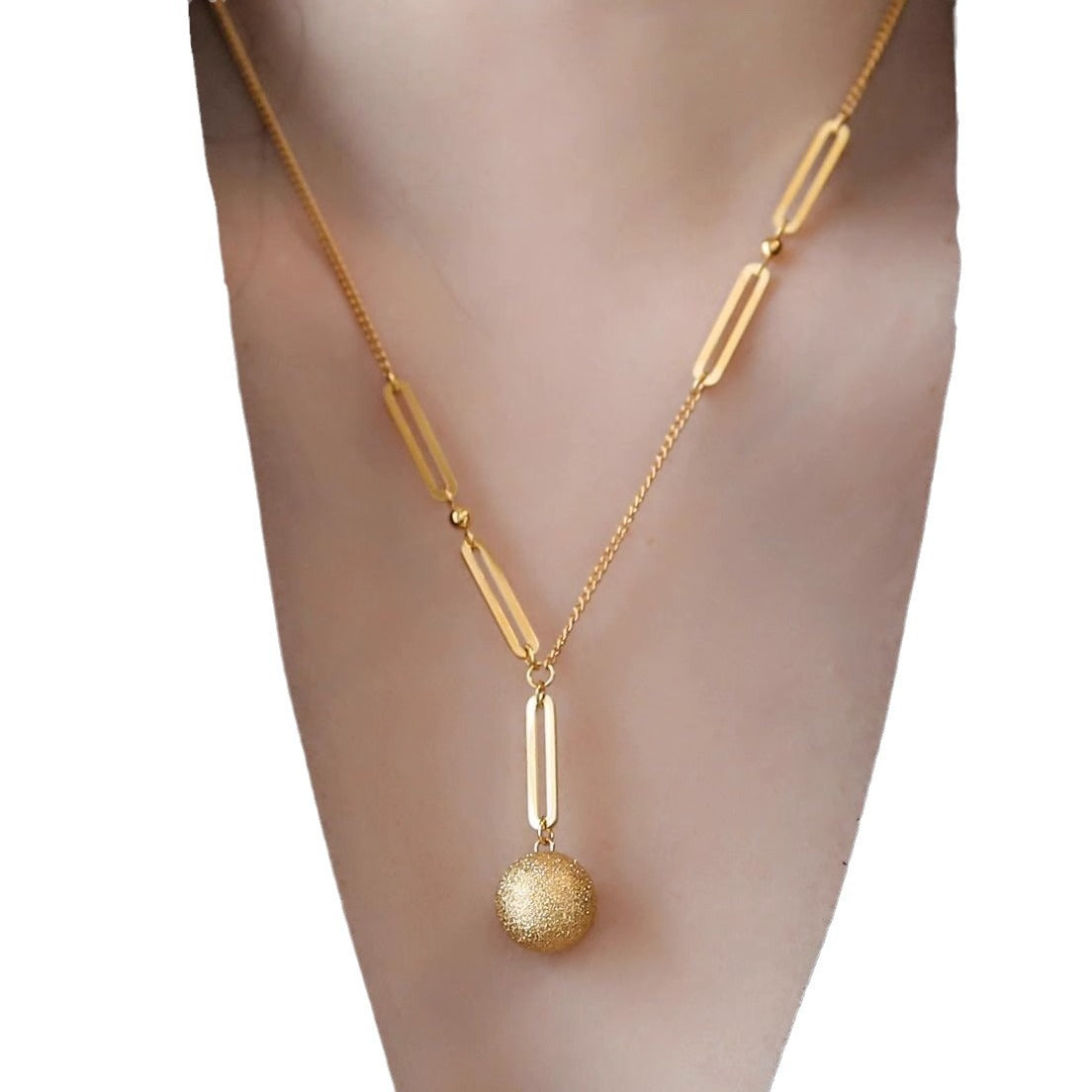 Minimalist Animal-Shaped Titanium Steel Plated Clavicle Necklace for Women with Matte Finish and Irregular Design