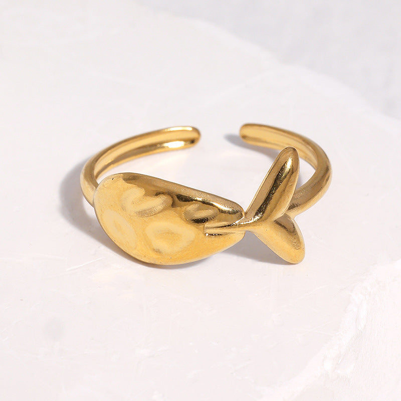 Sweet Gold Plated Animal Titanium Steel Open Ring