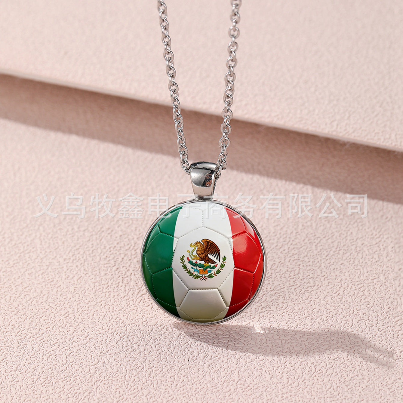 Geometric Cartoon Alloy Pendant Necklace Unisex World Cup Commemorative Jewelry