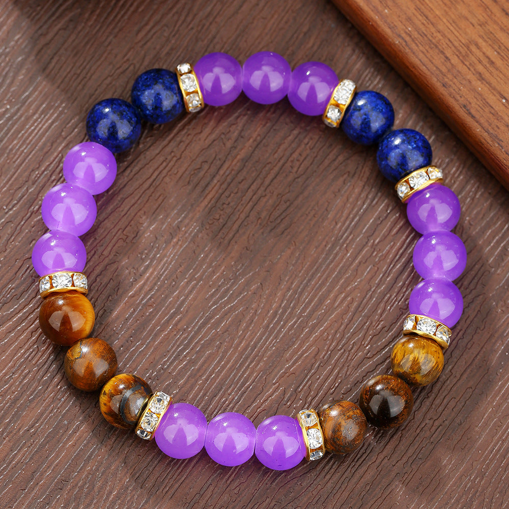 Fashion Casual Business Crystal Beaded Bracelet Unisex Hand Jewelry