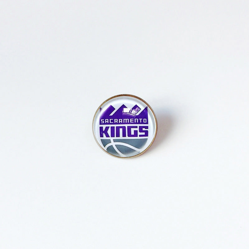 Pin de solapa metálico de equipos de baloncesto retro de la NBA - Insignia con gema vintage - Broche de Kobe Curry - Regalo para fans - Unisex