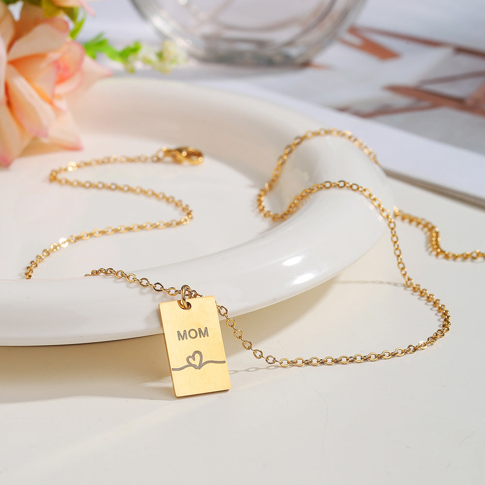 Personalized Letter Stainless Steel PVD Gold Plated Snake Chain Necklace for Women