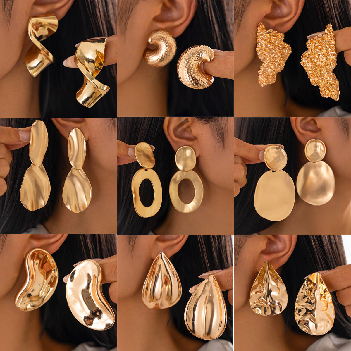Geometric Teardrop Zinc Alloy Plated Earrings for Women