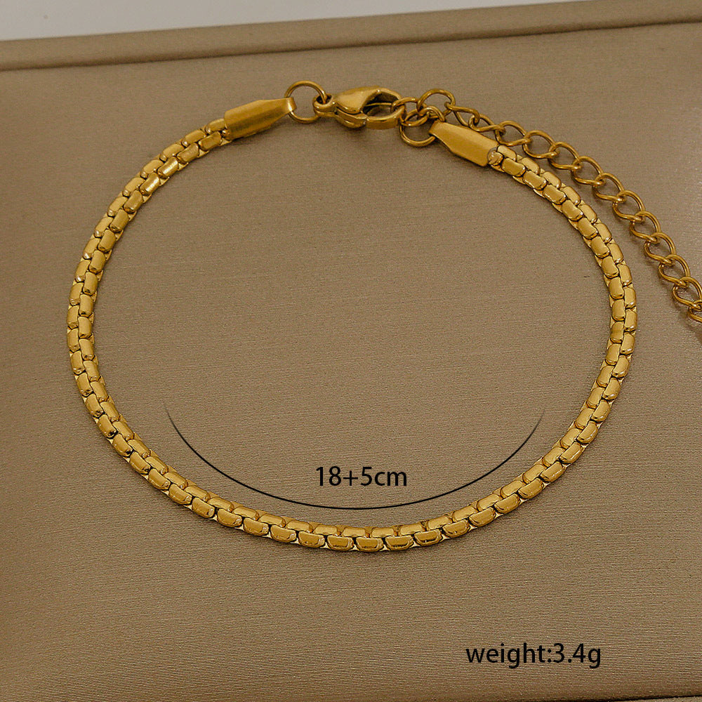 Set di bracciali multistrato minimalisti in acciaio inossidabile con placcatura sottovuoto, da indossare tutti i giorni