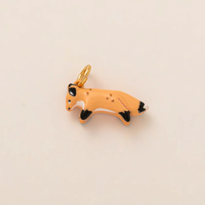 Minimalist Striped Animal Brass Plated 18K Gold Charm Bar for Bag Pendant DIY Accessories
