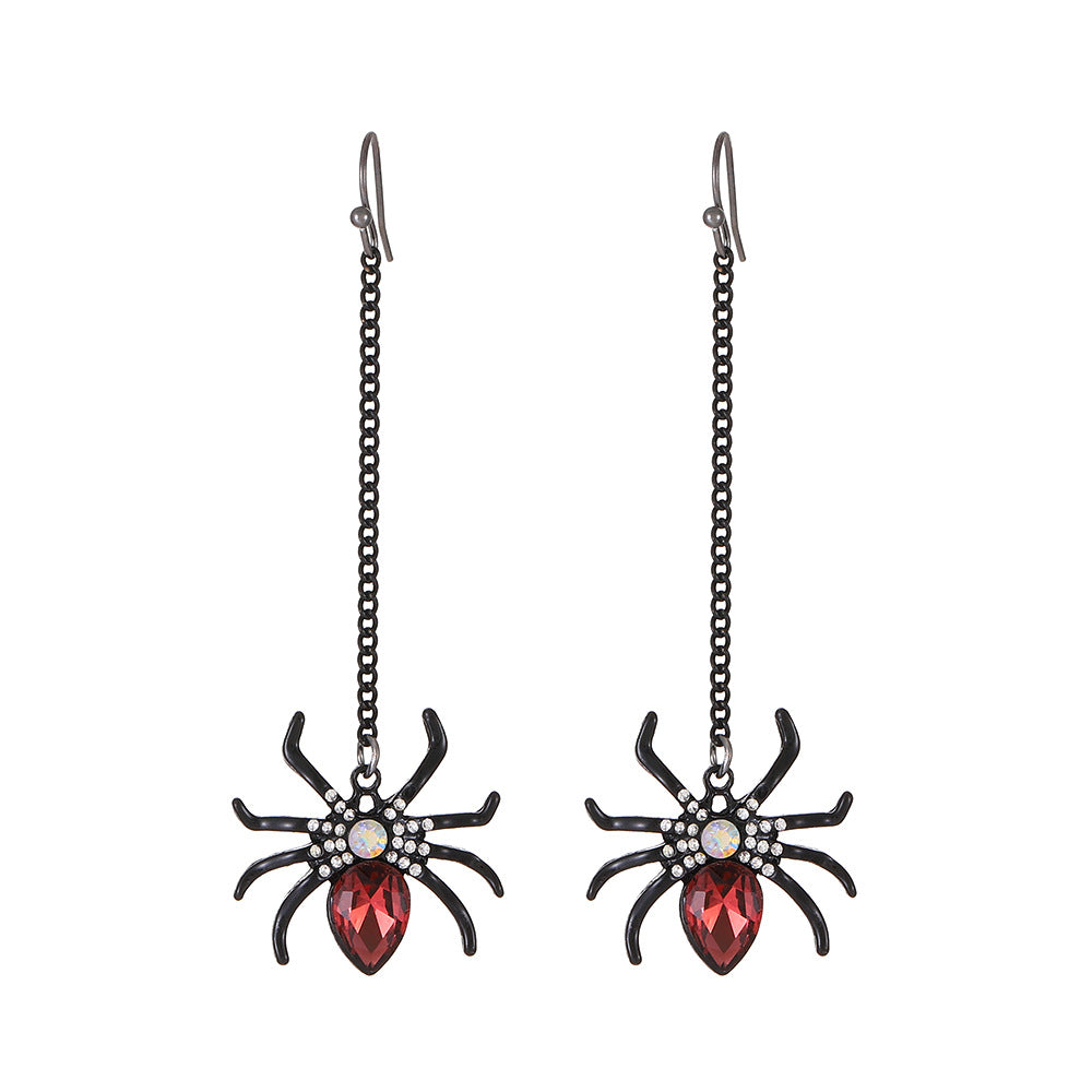 Pendientes de aleación con diseño de calabaza y calavera, estilo punk, chapados en oro, para mujer, temáticos de Halloween