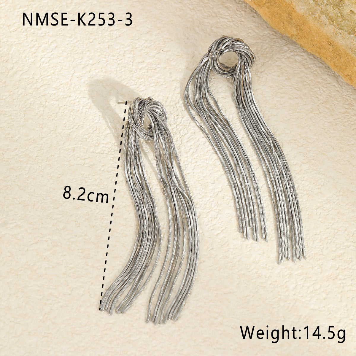 Pendientes largos de borla de acero inoxidable para mujer, diseño geométrico, electrochapados, hipoalergénicos, joyería llamativa