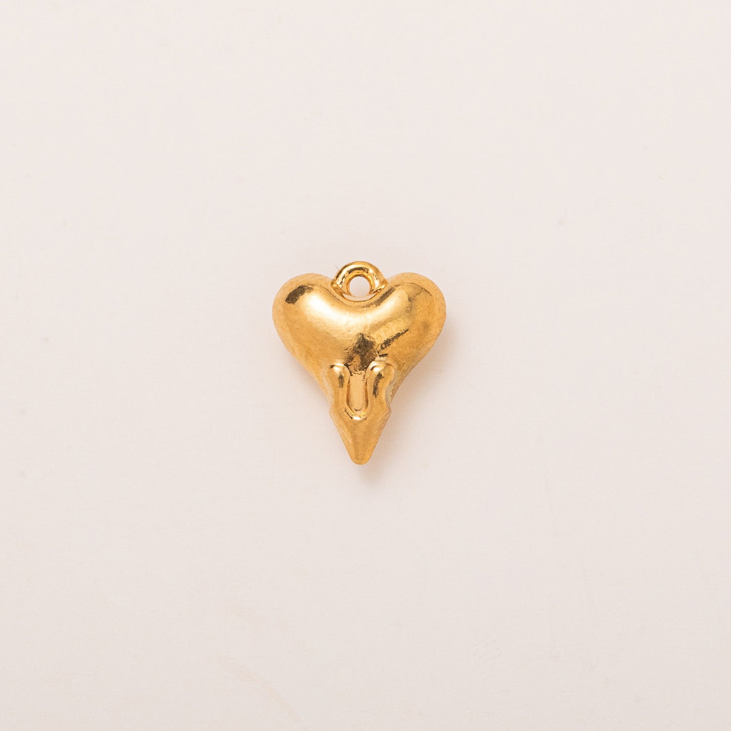 Ciondolo a cuore geometrico in acciaio inossidabile placcato oro 18 carati PVD vintage