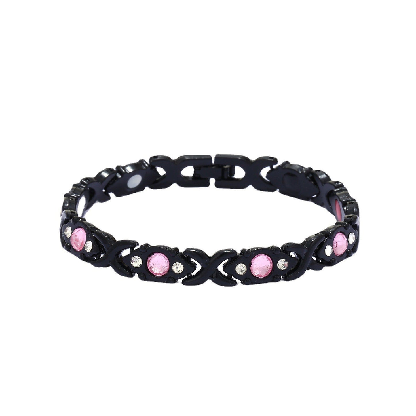 Bracciale regolabile da donna in lega placcata con strass a goccia, stile lusso minimalista