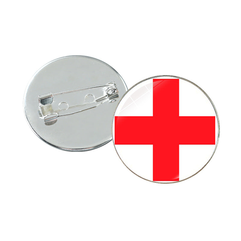 Minimalist Geometric Alloy Plated Brooch with Cabochon Gemstone Unisex Pin Badge