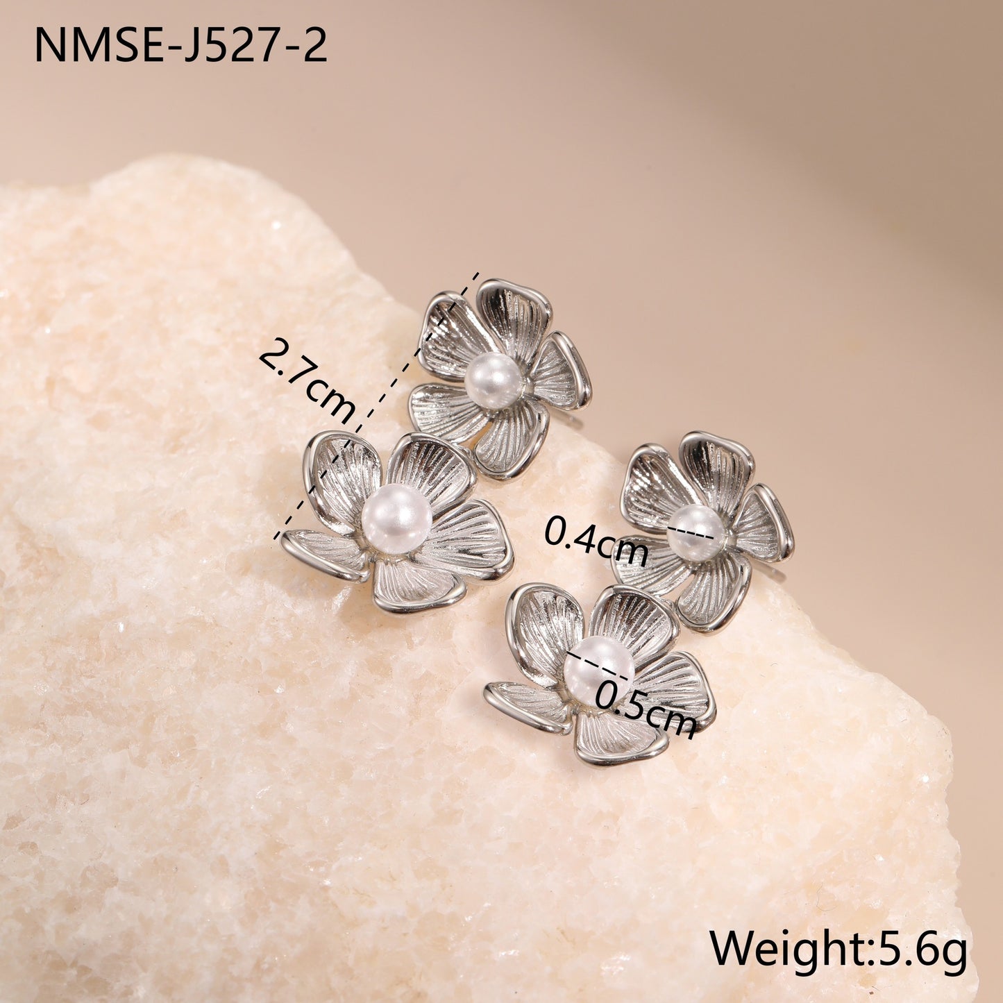 Fashionable Floral and Bow-Shaped Stainless Steel Earrings with Plating Finish for Women