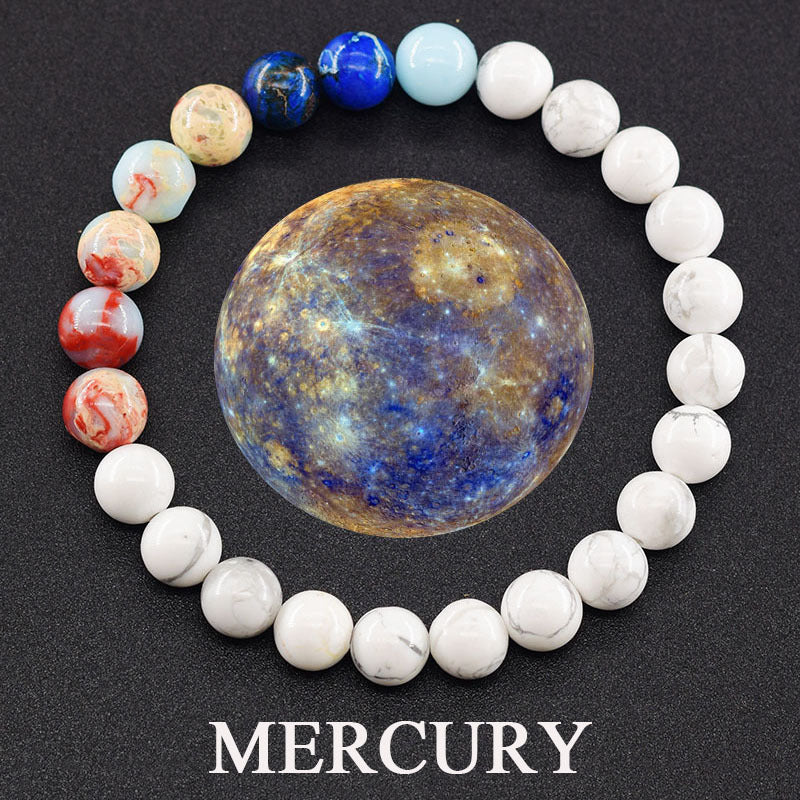 Classic Sweet Natural Gemstone Round Geometric Stretch Bracelet Unisex Jewelry Gift