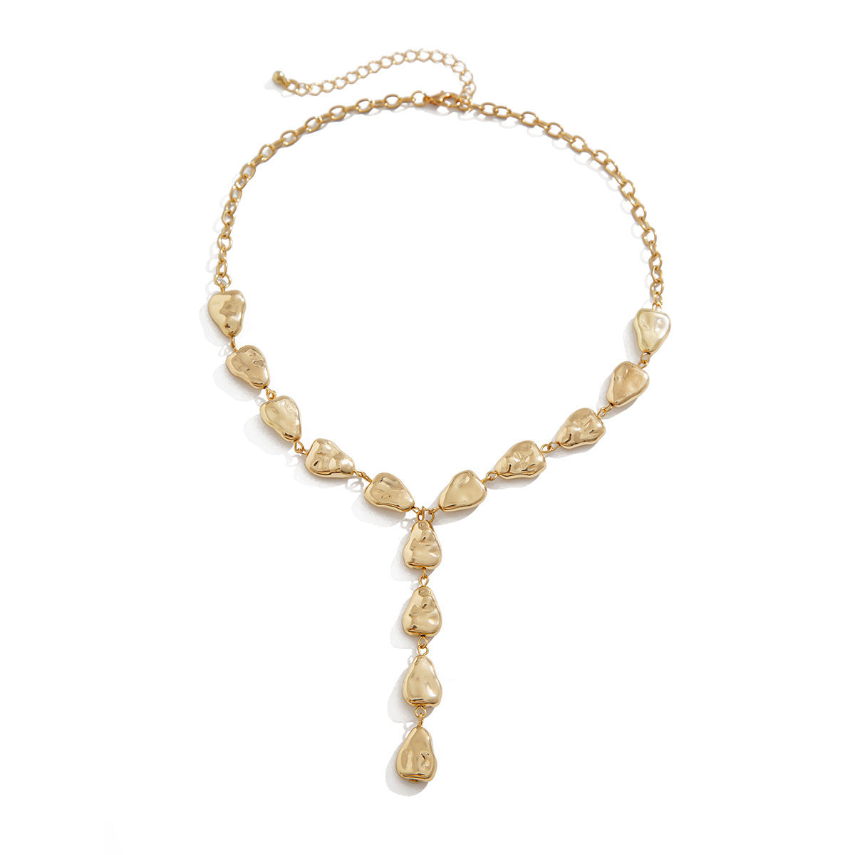 Minimalist Geometric Teardrop Alloy Plated Y-Shape Necklace for Women