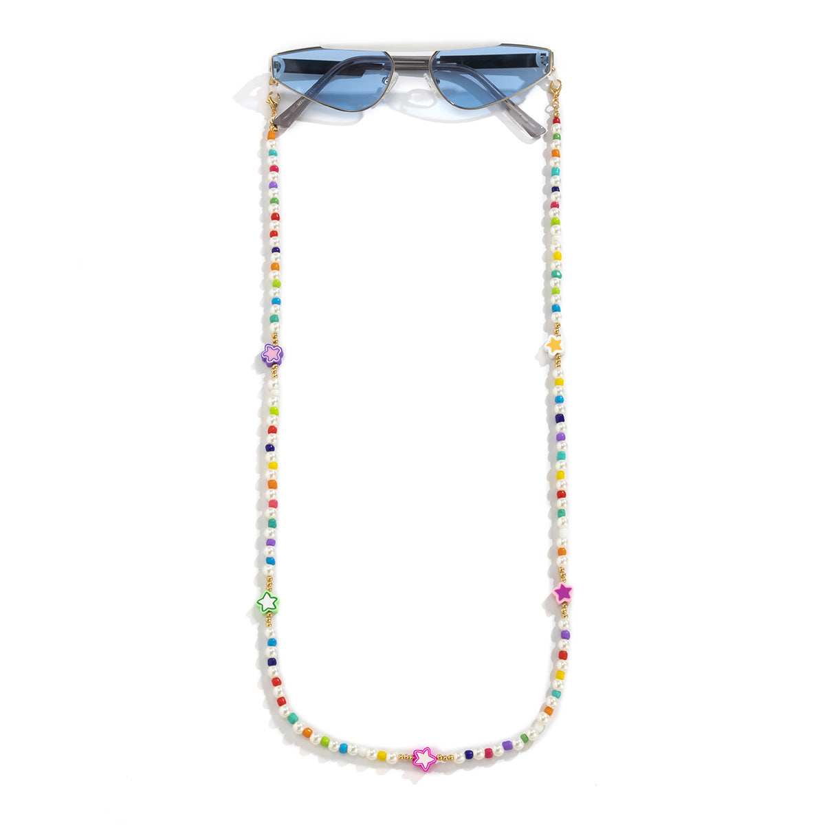 Minimalist Resin Star Fruit Eyeglass Chain with Imitation Pearl Beads for Women