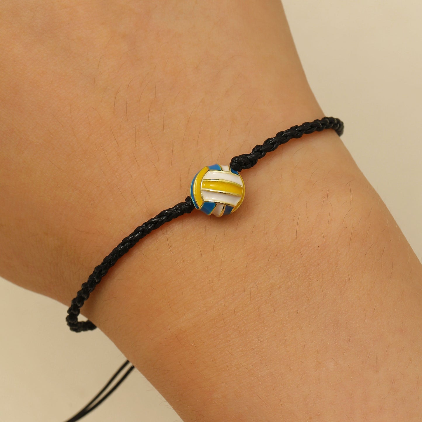 Sporty Plated Mixed Materials Adjustable Woven Bracelet Charm Bar