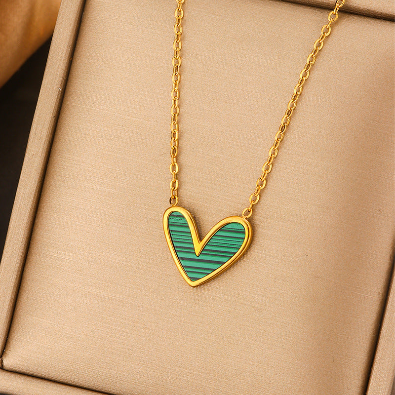 Minimalist Luxury Titanium Steel Plated Geometric Heart Teardrop Letter Animal Cartoon Star Pendant Necklace for Women