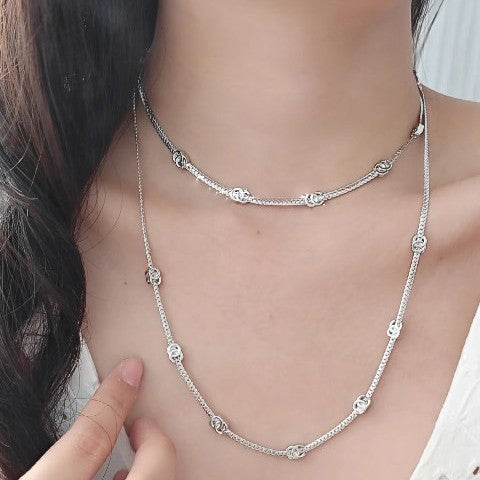 Luxury Gold Plated Brass Letter Snake Chain Necklace for Women