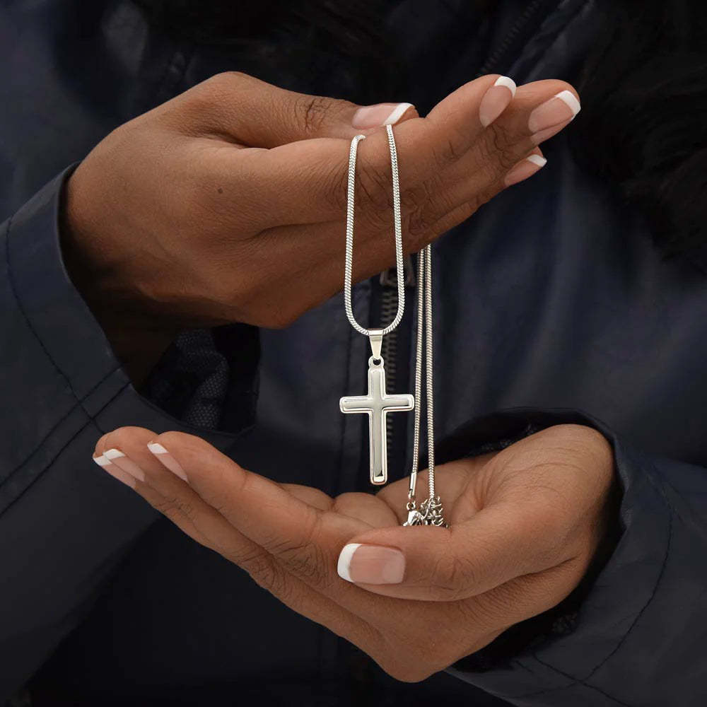 Minimalist Elegant Cross Pendant Necklace Stainless Steel Fashion OL Jewelry