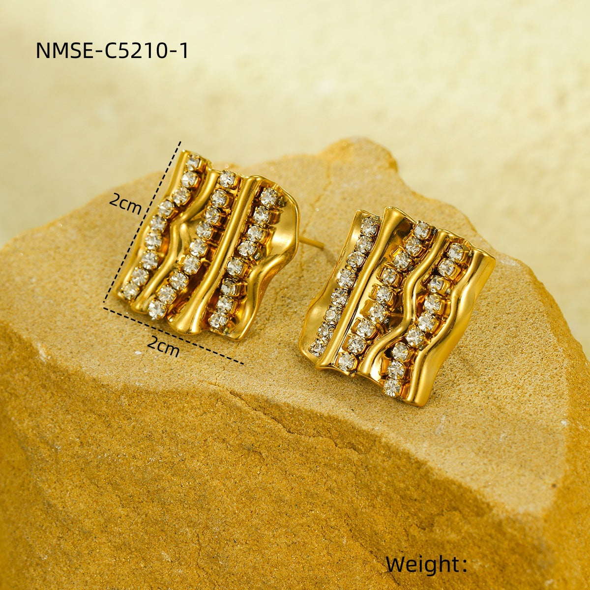 Orecchini a perno da donna minimalisti geometrici in acciaio al titanio con intarsio in zircone