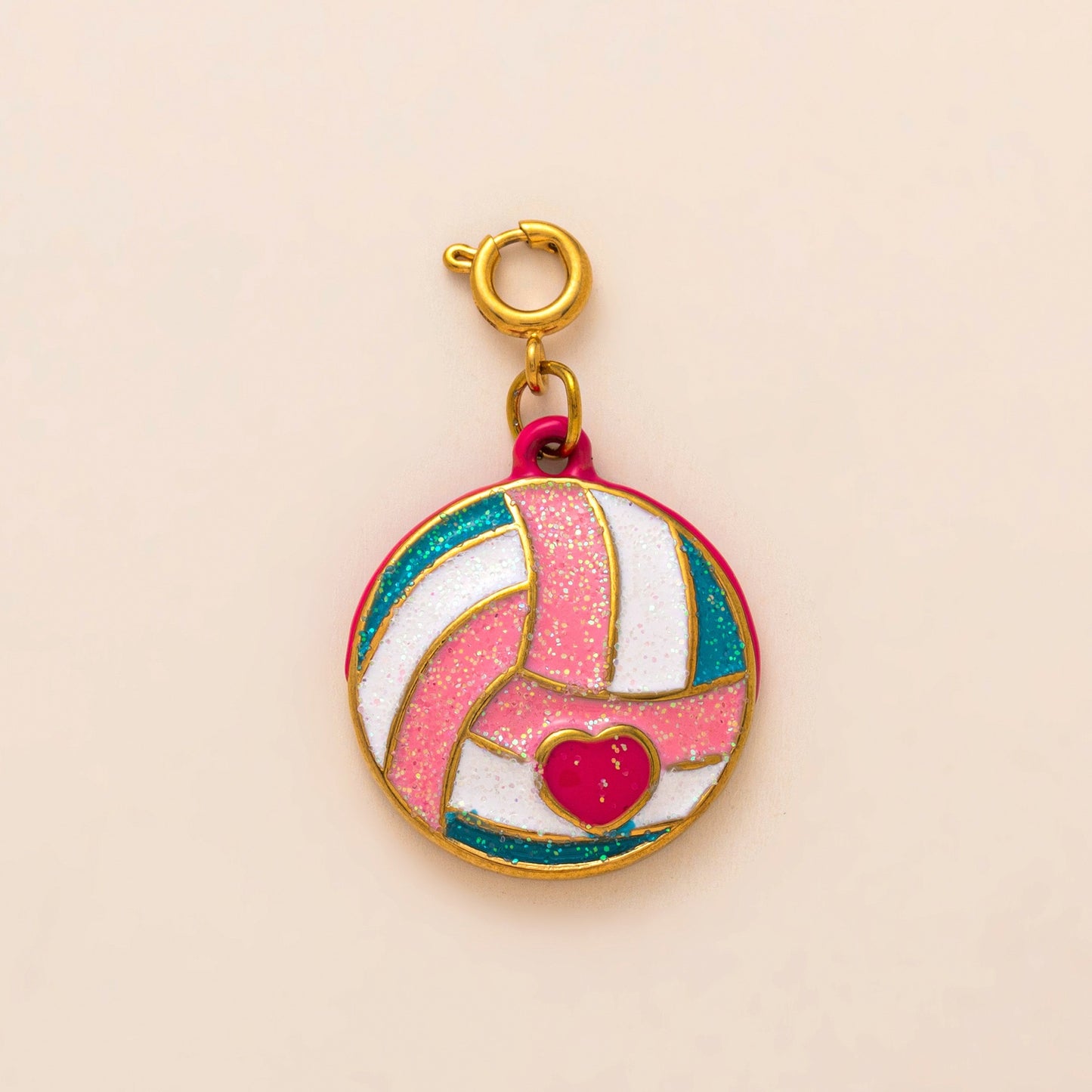 Minimalist Plated Alloy Key Chain Charm Bar with Pearl Elements
