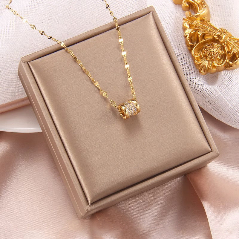 Minimalist Irregular Animal-Shaped Titanium Steel Necklace with Gold Plating for Women and Men