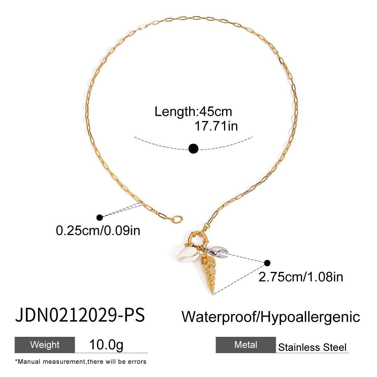 Elegant 18K Gold Plated Geometric Titanium Steel Pendant Necklace for Women
