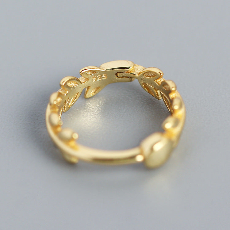 Orecchini a cerchio minimalisti in argento sterling 925 lucido a forma di foglia
