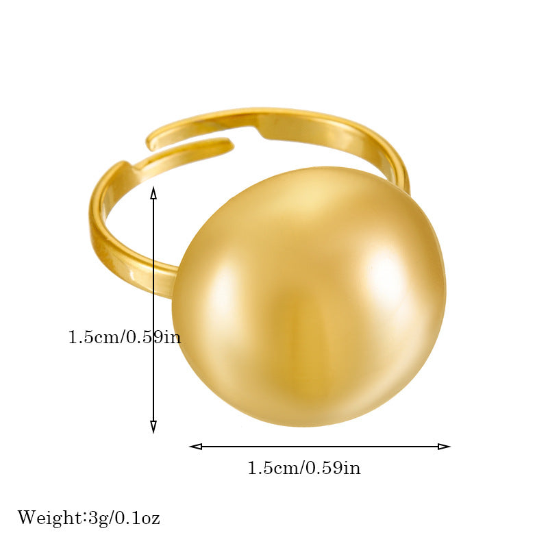 Vintage Minimalist Fashion Gold-Plated Stainless Steel Circle Earrings Necklace Bracelet Set