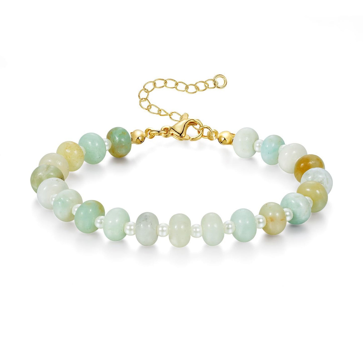 Bohemian Natural Gemstone Round Beaded Bracelet for Women