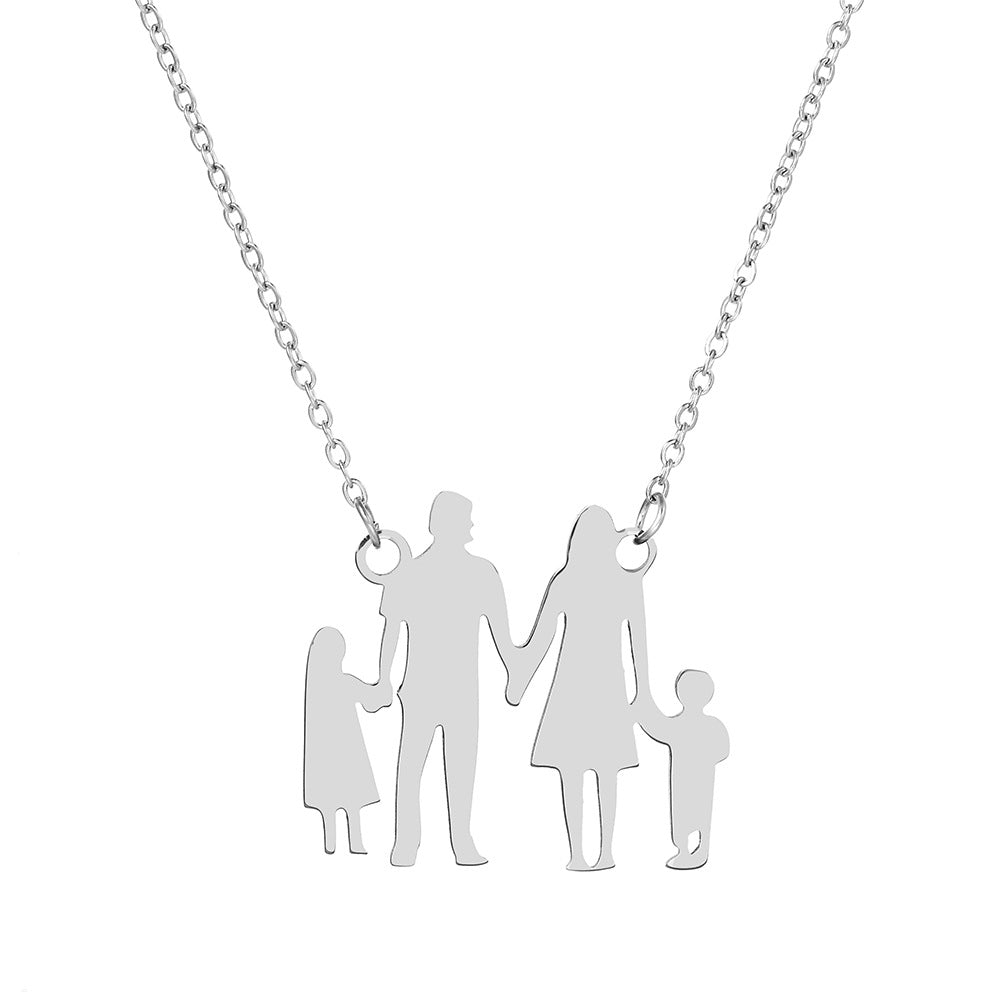 Casual Geometric Square Titanium Steel Plated Necklace with Stainless Steel Pendant for Women