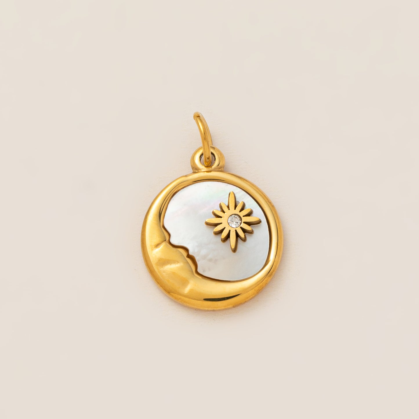 Minimalist 18K Gold Plated Round Square Geometric Stainless Steel Pendant Necklace