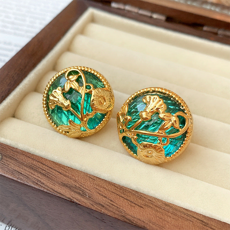 Vintage Minimalist Geometric Earrings in Copper with Electroplating for Women
