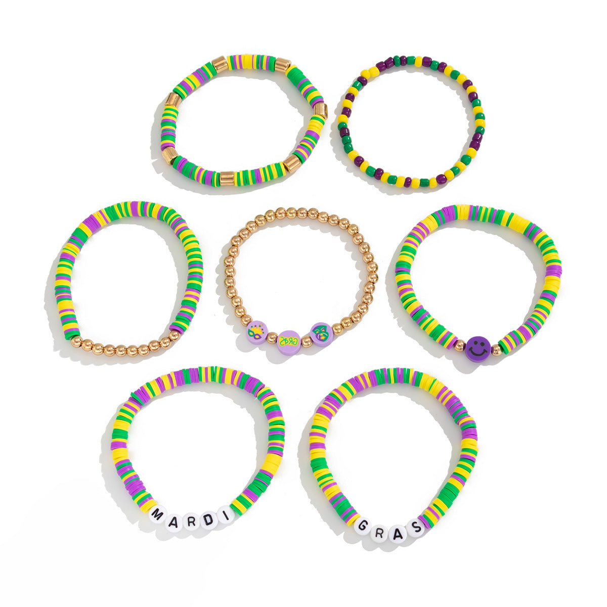 Pulsera personalizada de arcilla polimérica hecha a mano con abalorios acrílicos para mujer