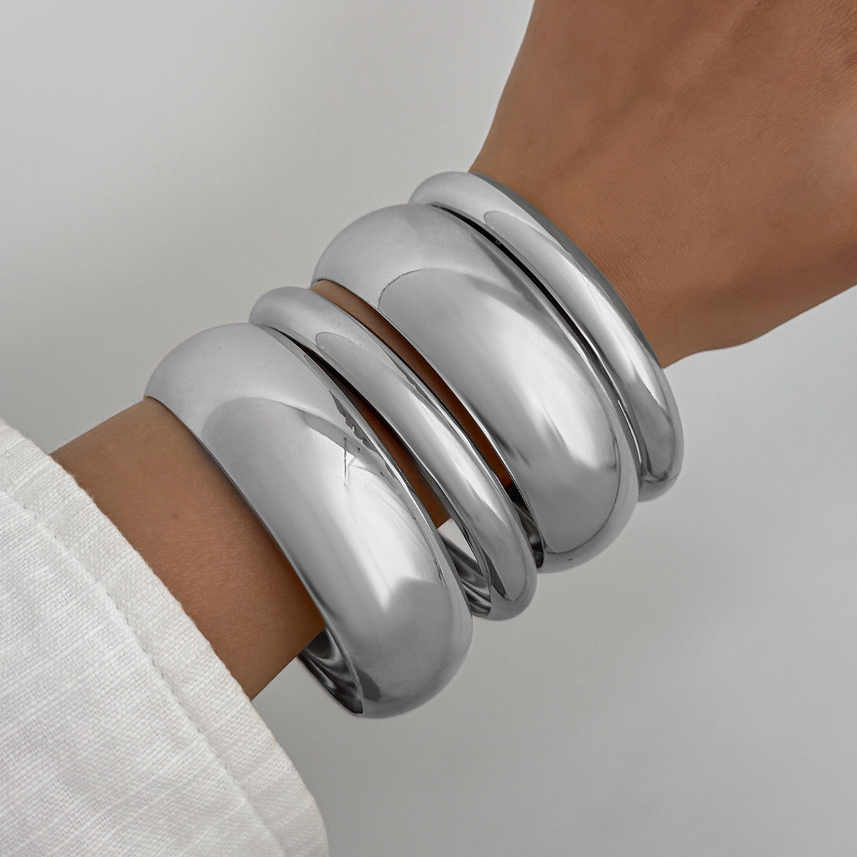 Minimalist Geometric Plated Iron Bracelet Set