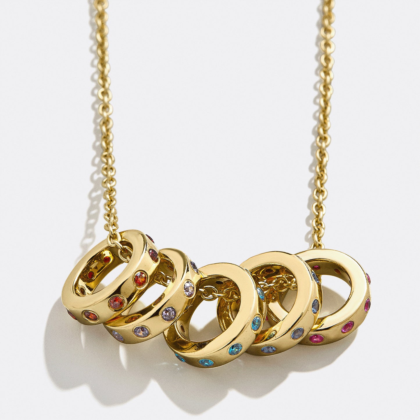 Vintage Round Geometric Titanium Steel Gemstone Inlay Necklace for Women DIY Charm Bar