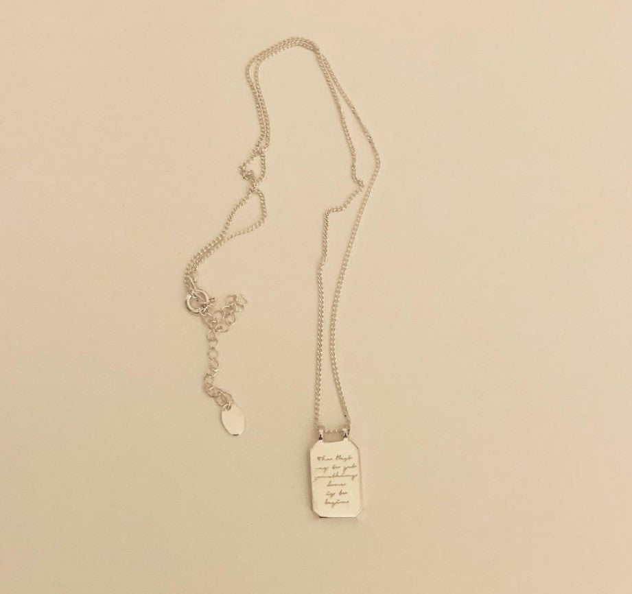 Minimalist Geometric Letter Pendant Necklace in 925 Sterling Silver for Women