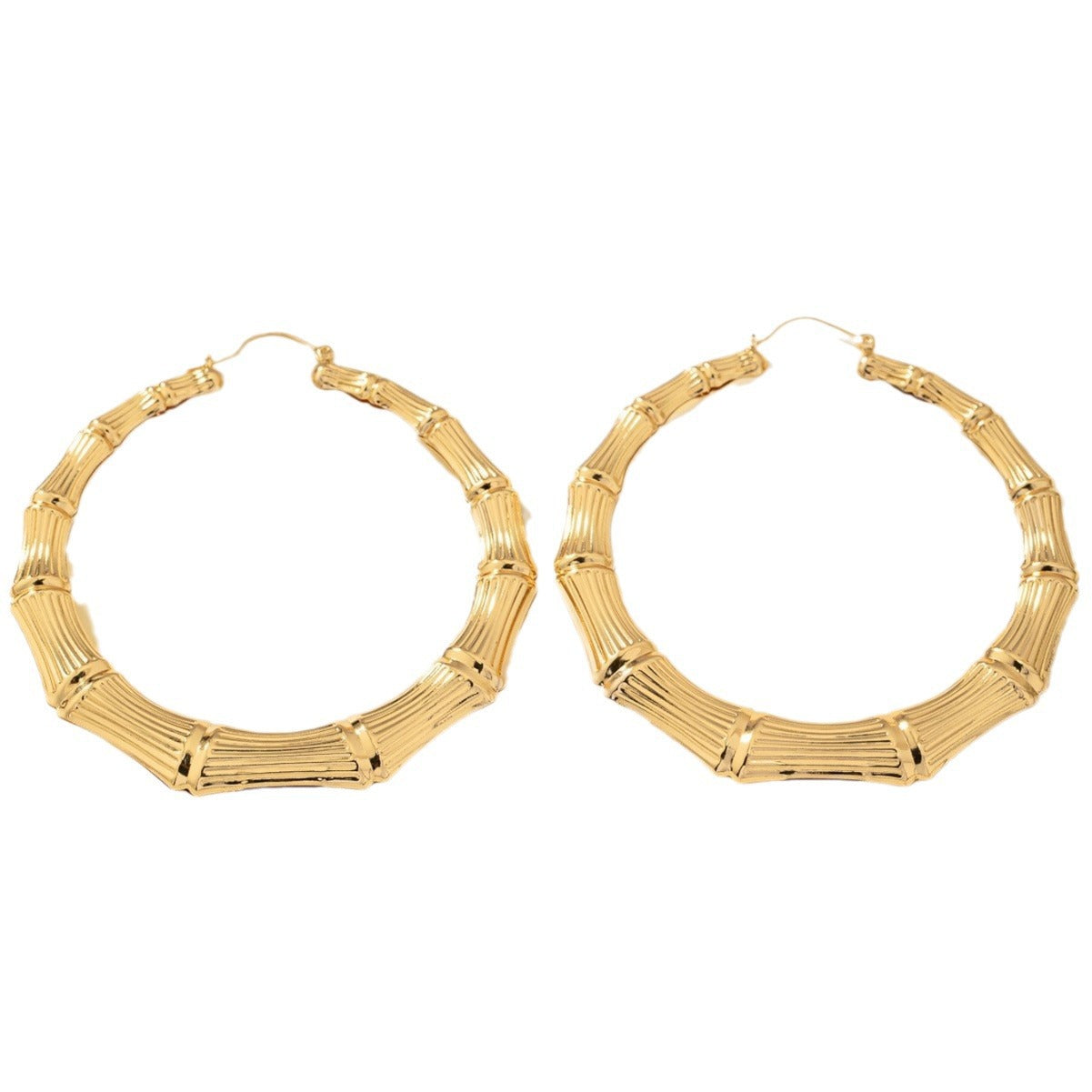 Geometric Hoop Earrings for Women with Rhinestone Inlay and Plated Stainless Steel Posts