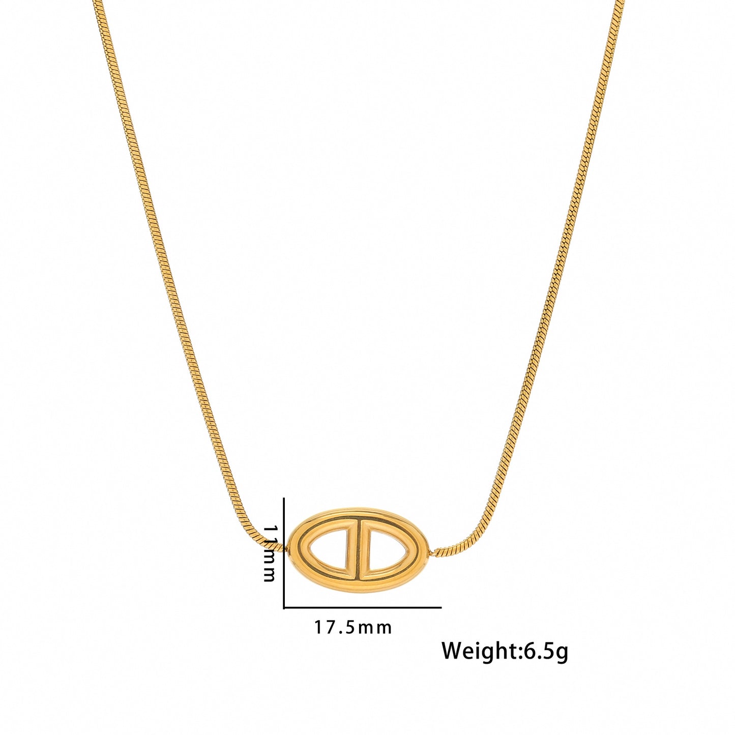 Collana Minimalista a Forma di Lettera in Acciaio al Titanio Placcato per Donna con Design a Catena O per Clavicole