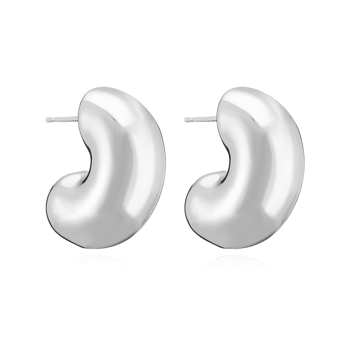 Minimalist Geometric Copper Stud Earrings with Gold Plating for Women