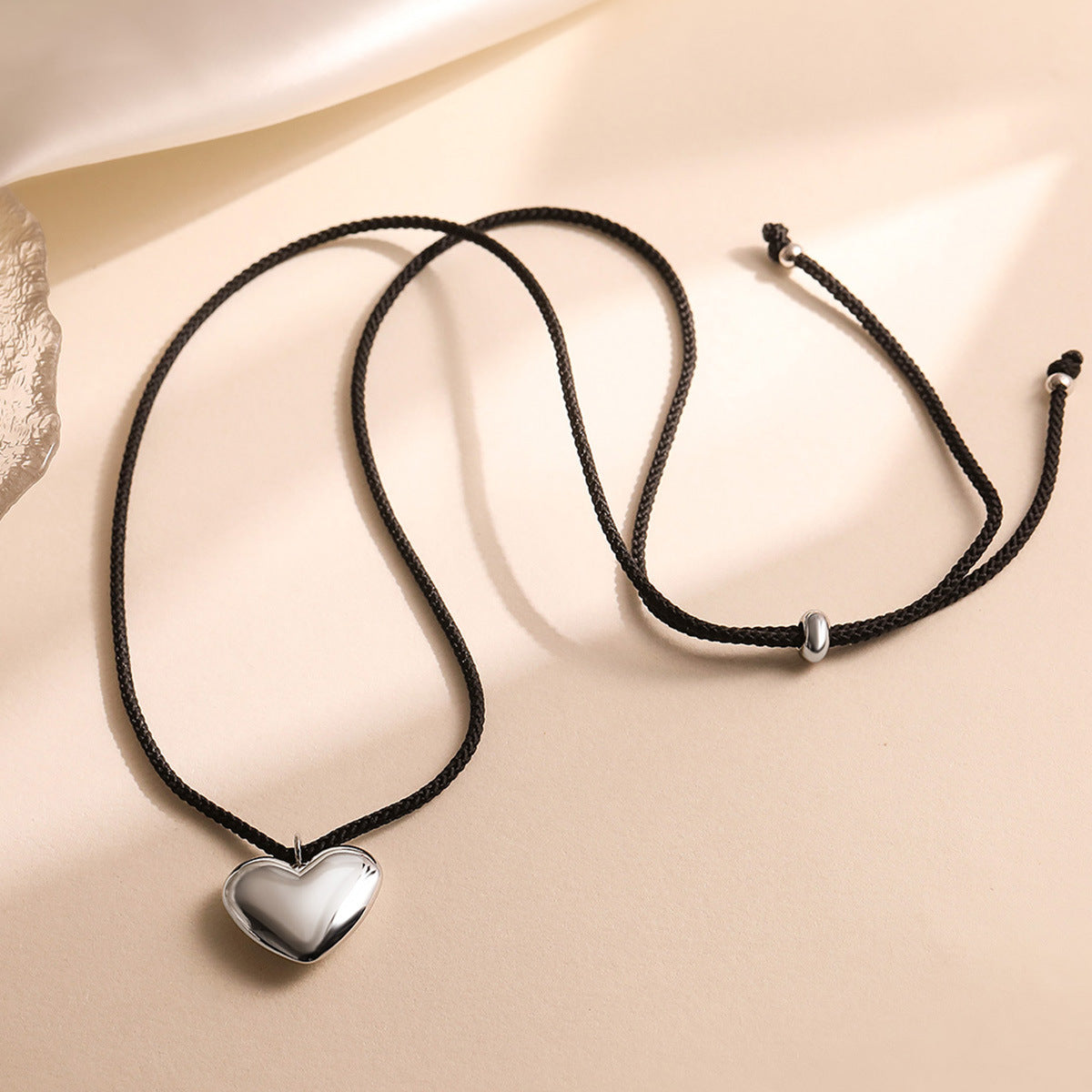 Minimalist 18K Gold Plated Titanium Steel Heart Pendant Necklace for Women