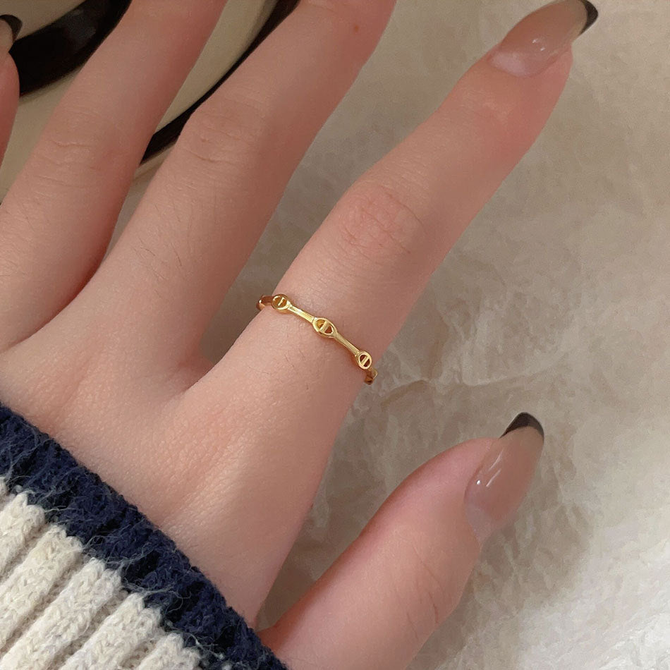 Minimalist Heart-Shaped 925 Sterling Silver Ring with Beveled Geometric Facets for Women