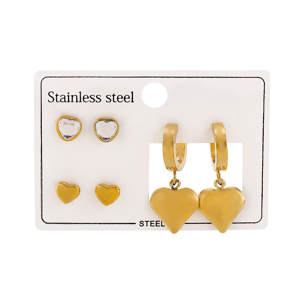 Pendientes de Acero Inoxidable Geométricos Minimalistas con Acabado Esmaltado y Estampado Floral para Mujer