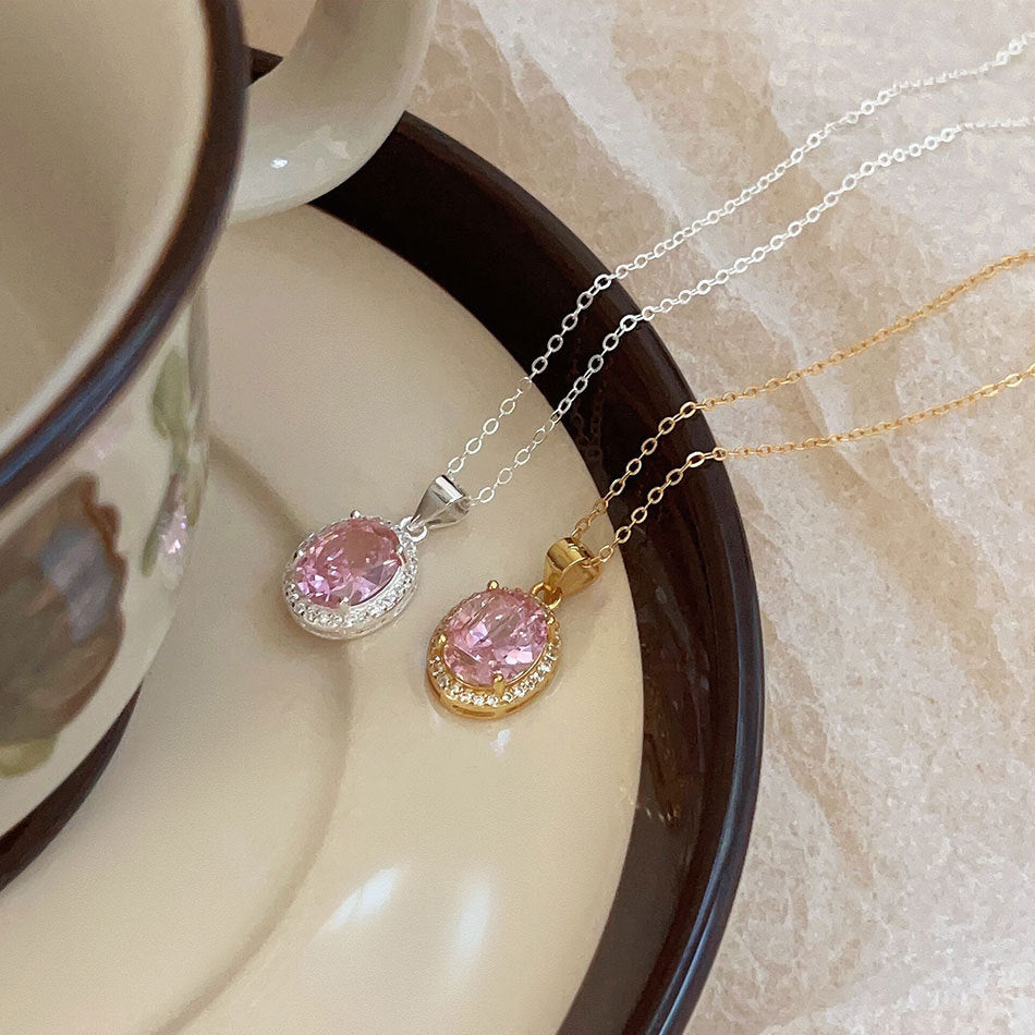 Minimalist Sweet 925 Sterling Silver Gold Plated Cubic Zirconia Necklace