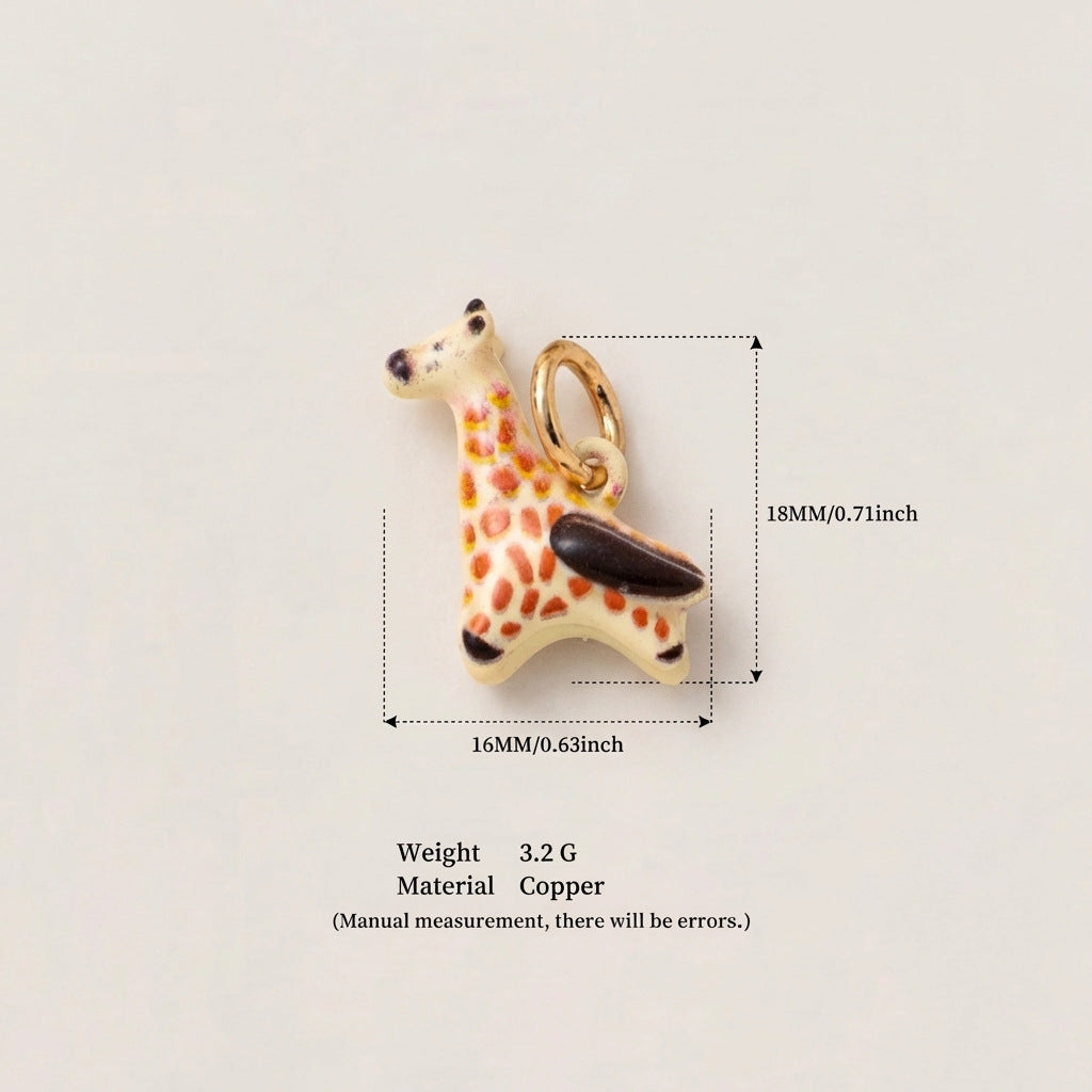 Minimalist Colorful Animal Drip Oil Plated Stainless Steel Pendant
