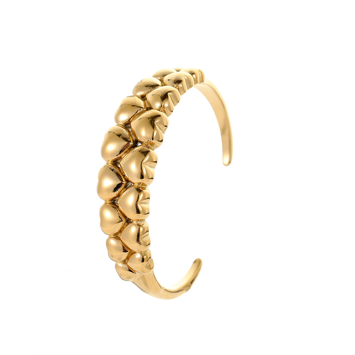 Minimalist French Retro Spiral Geometric Titanium Steel Bracelet with 18K Gold Plating for Women