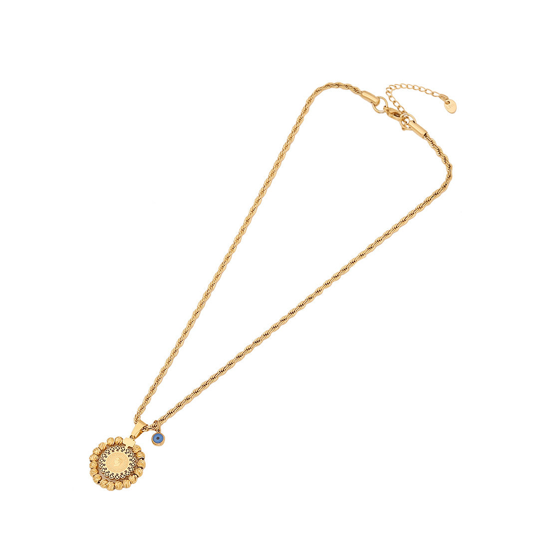 Geometric Stainless Steel Pendant Necklace with Enamel Finish for Women